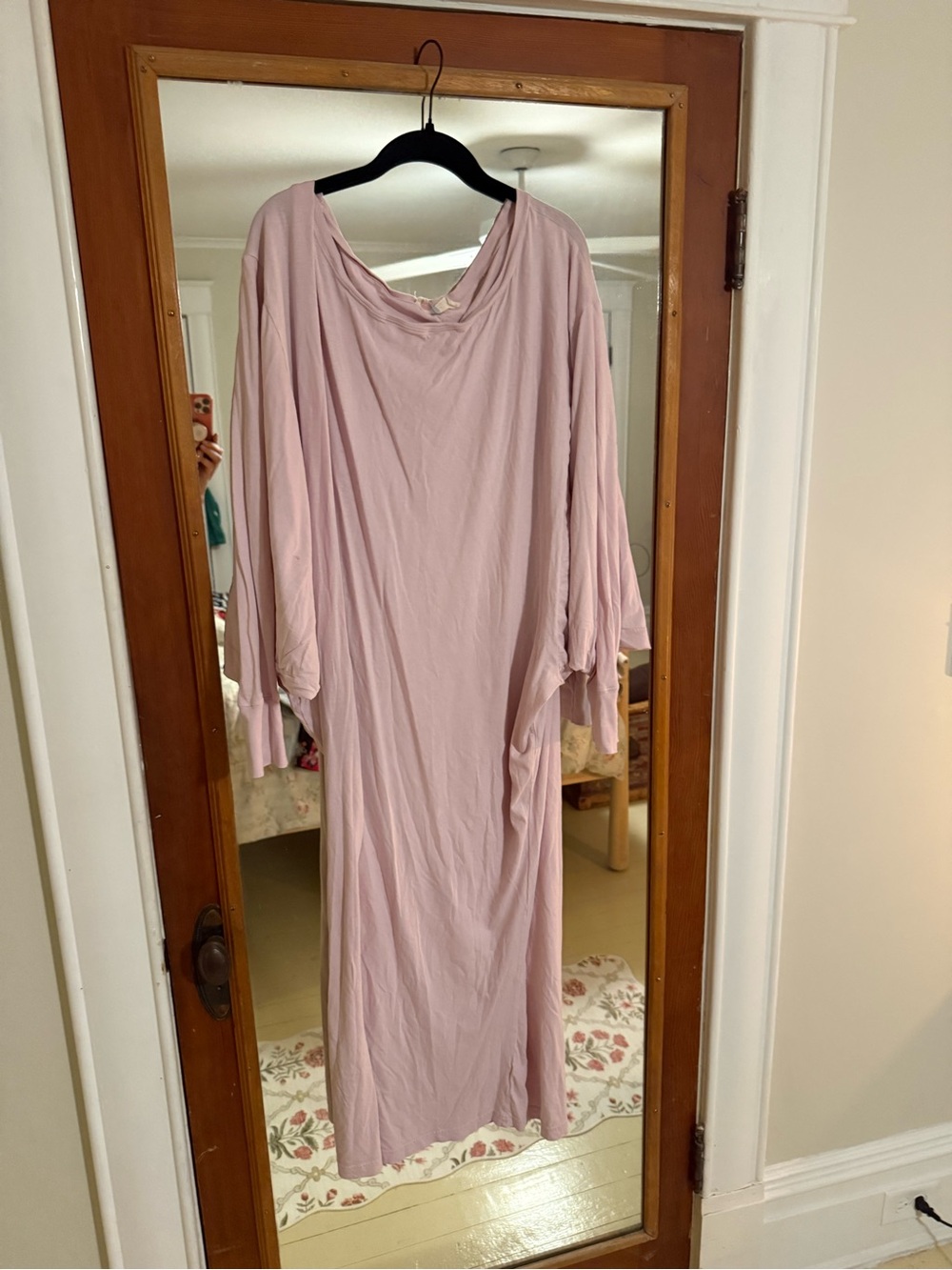 Free People Beach Women’s L/6 Pink Oversized Maxi Dress Dolman Sleeve